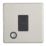Contactum Lyric 13A Unswitched Fused Spur & Flex Outlet  Brushed Steel with Black Inserts