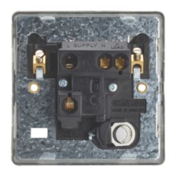 Contactum Lyric 13A Unswitched Fused Spur & Flex Outlet  Brushed Steel with Black Inserts