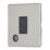 Contactum Lyric 13A Unswitched Fused Spur & Flex Outlet  Brushed Steel with Black Inserts