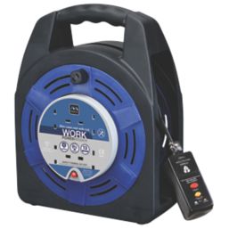 Masterplug 13A 4-Gang 20m  Medium Case Reel with RCD Plug 240V