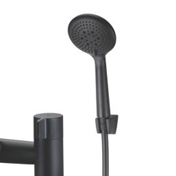 Swirl Caldew Black 120mm Deck Mounted Dual Control Manual Shower Mixer Tap