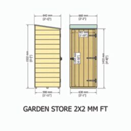 Shire  2' x 2' (Nominal) Pent Tongue & Groove Timber Tool Store