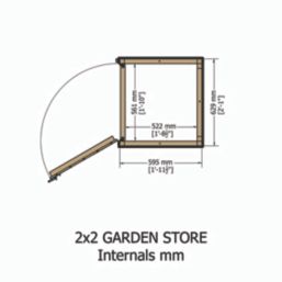 Shire  2' x 2' (Nominal) Pent Tongue & Groove Timber Tool Store