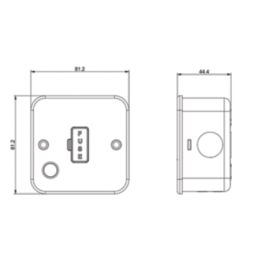 Knightsbridge  13A Unswitched Metal Clad Fused Spur & Flex Outlet  Black