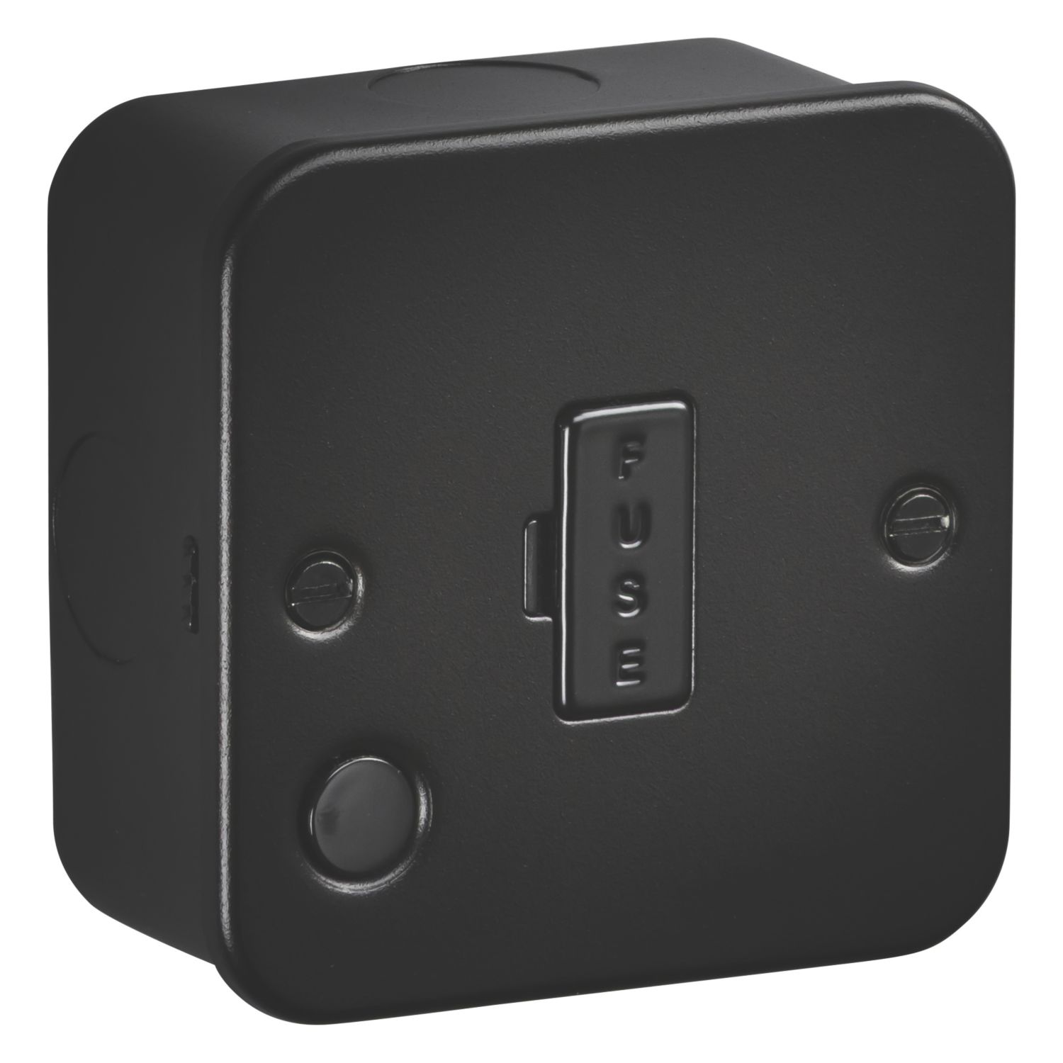Knightsbridge 13A Unswitched Metal Clad Fused Spur & Flex Outlet Black (757AM)