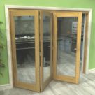 Green & Taylor  3-Door 1-Clear Light Unfinished Oak Wooden Shaker Internal Bi-Fold Door 2060mm x 2361mm