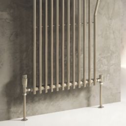 Reina Modal TRV 15mm x 15mm Oiled Bronze Angled & L/S Designer Thermostatic Radiator Valve & Lockshield