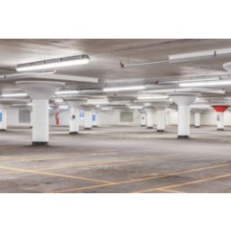 Knightsbridge Torlan Single 4ft LED Non-Corrosive Batten With Microwave Sensor 19/37W 3000 - 5550lm 230V