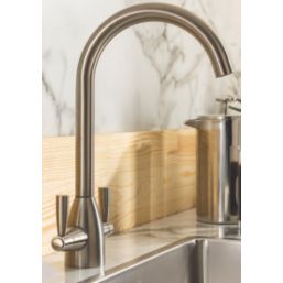 Streame by Abode Zermat Swan Dual-Lever Mono Mixer Brushed Nickel
