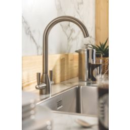 Streame by Abode Zermat Swan Dual-Lever Mono Mixer Brushed Nickel