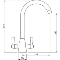 Streame by Abode Zermat Swan Dual-Lever Mono Mixer Brushed Nickel