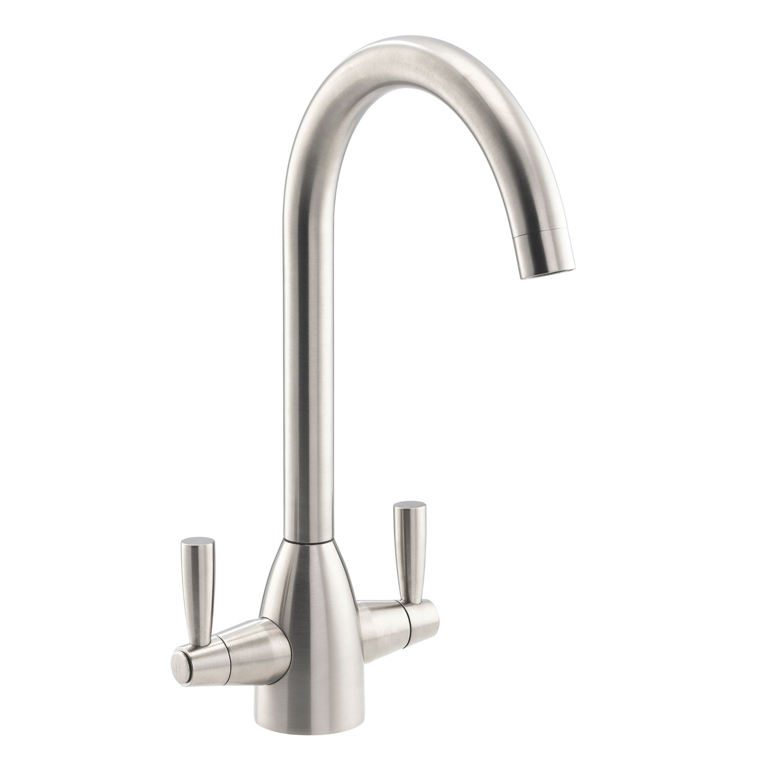 Streame by Abode Zermat Swan Dual-Lever Mono Mixer Brushed Nickel (757JM)
