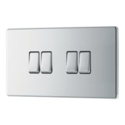 LAP  20A 16AX 4-Gang 2-Way Light Switch  Polished Chrome