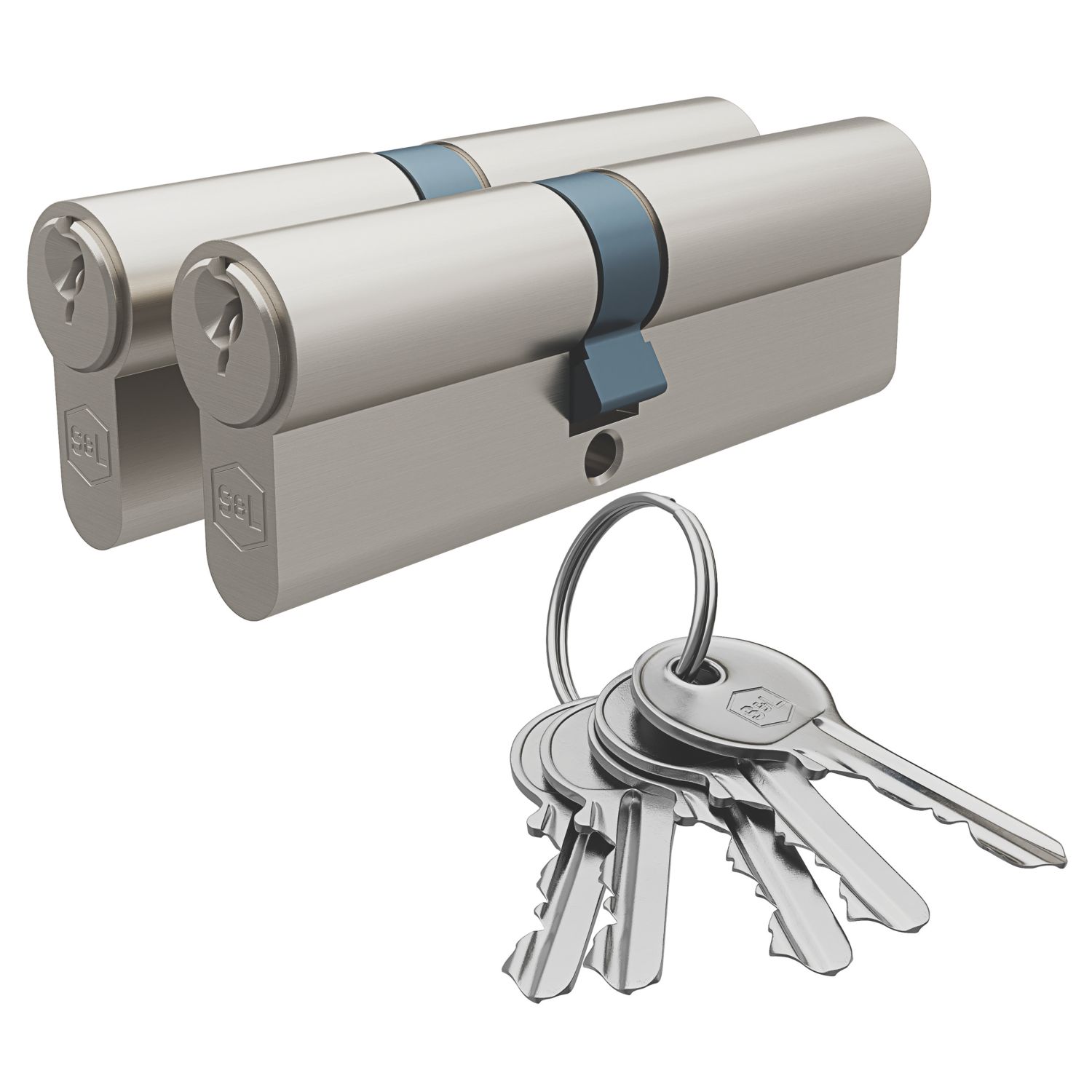 Smith & Locke 1 Star 6-Pin Euro Double Cylinder Locks 40-50 (90mm) Silver 2 Pack (757PY)