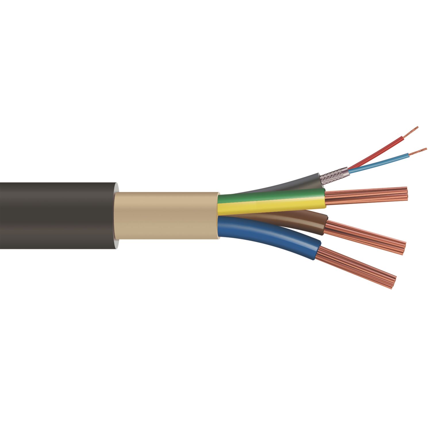 Time EV-Ultra Black 3-Core 6mm² & 2-Core Screened EV Charging Cable 1m Coil (757RG)