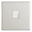 Contactum Lyric 1-Gang Master Telephone Socket Brushed Steel with White Inserts