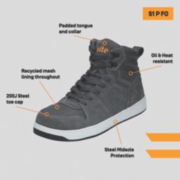 Site Toth Size 12  Grey  Steel Toe Cap Safety Trainer Boots