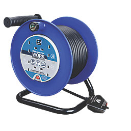 Masterplug Work Power 13A 4-Gang 25m  Cable Reel with RCD 240V