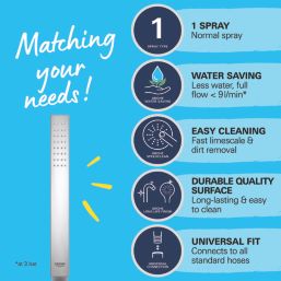 Grohe Vitalio Joy Cube Hand Shower StarLight Chrome 25mm x 216mm