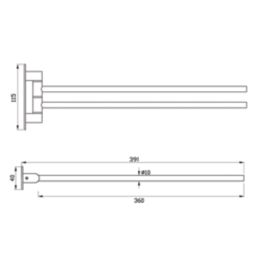 Swirl Caldew Bathroom Towel Rail Chrome 391mm x 40mm x 115mm