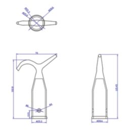 Smith & Locke Pole Hook Polished Brass 22.5mm x 115mm