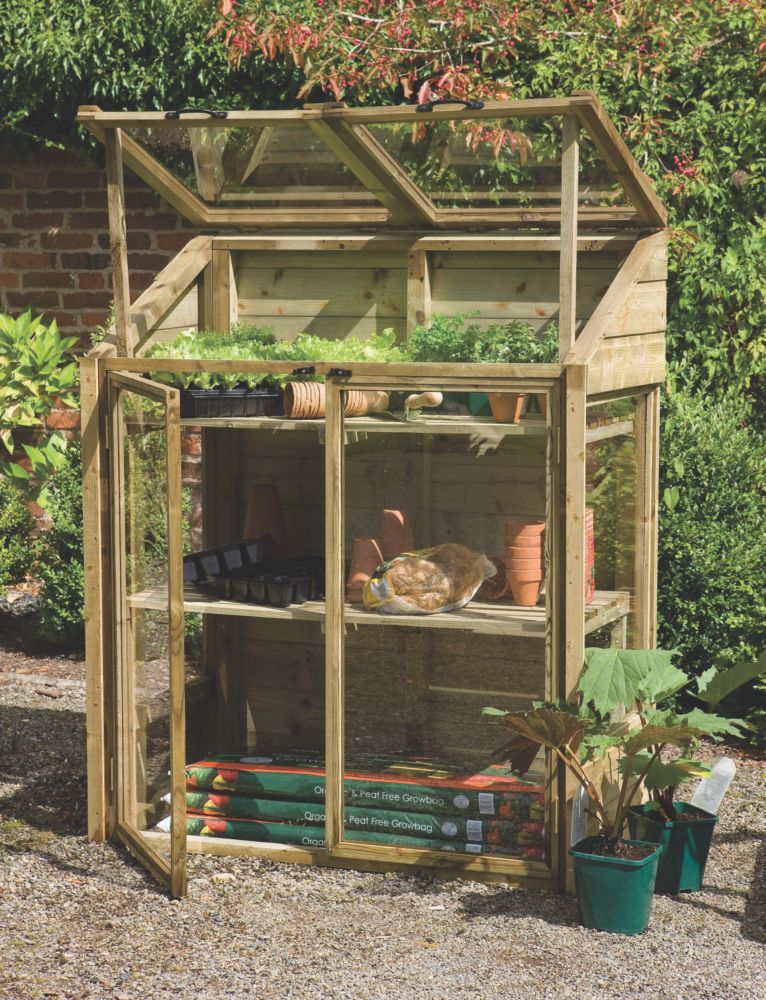 Forest 4' x 2' (Nominal) Timber Greenhouse Screwfix