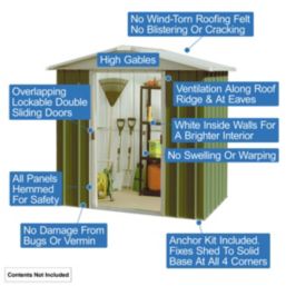 Yardmaster  7' 6" x 9' (Nominal) Apex Metal Shed Green