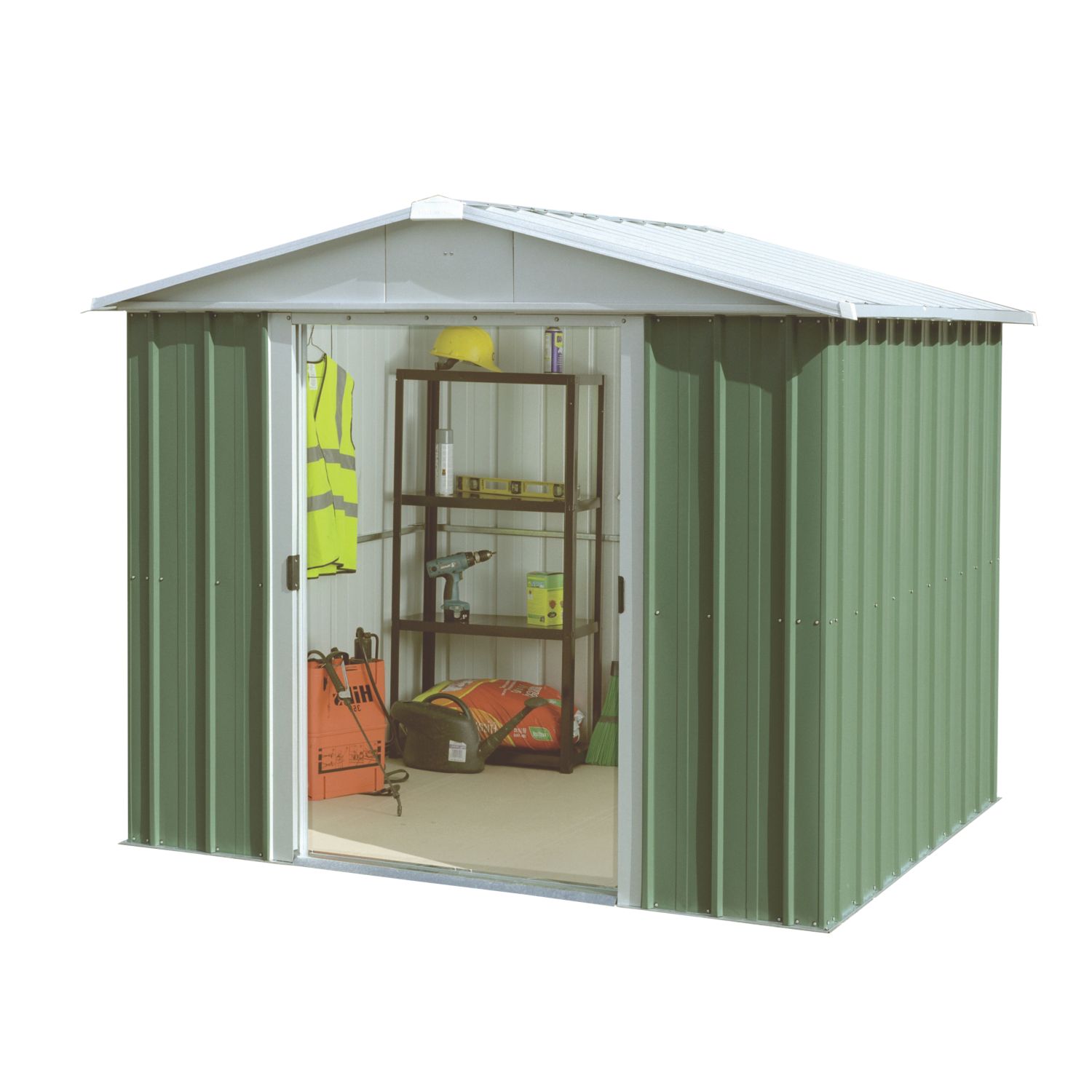 Yardmaster 7' 6" x 9' (Nominal) Apex Metal Shed Green (75888)