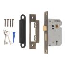 Smith & Locke  3 Lever Antique Brass Mortice Sashlock 65mm Case - 44mm Backset