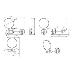 Nebraska Shaving & Cosmetic Mirror 245mm x 51mm x 320mm