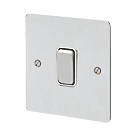 MK Edge 20AX 1-Gang 2-Way Switch  Polished Chrome with White Inserts