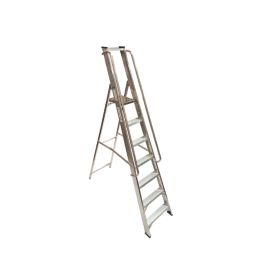 Lyte Aluminium 2.71m 8 Step Platform Step Ladder With Handrail