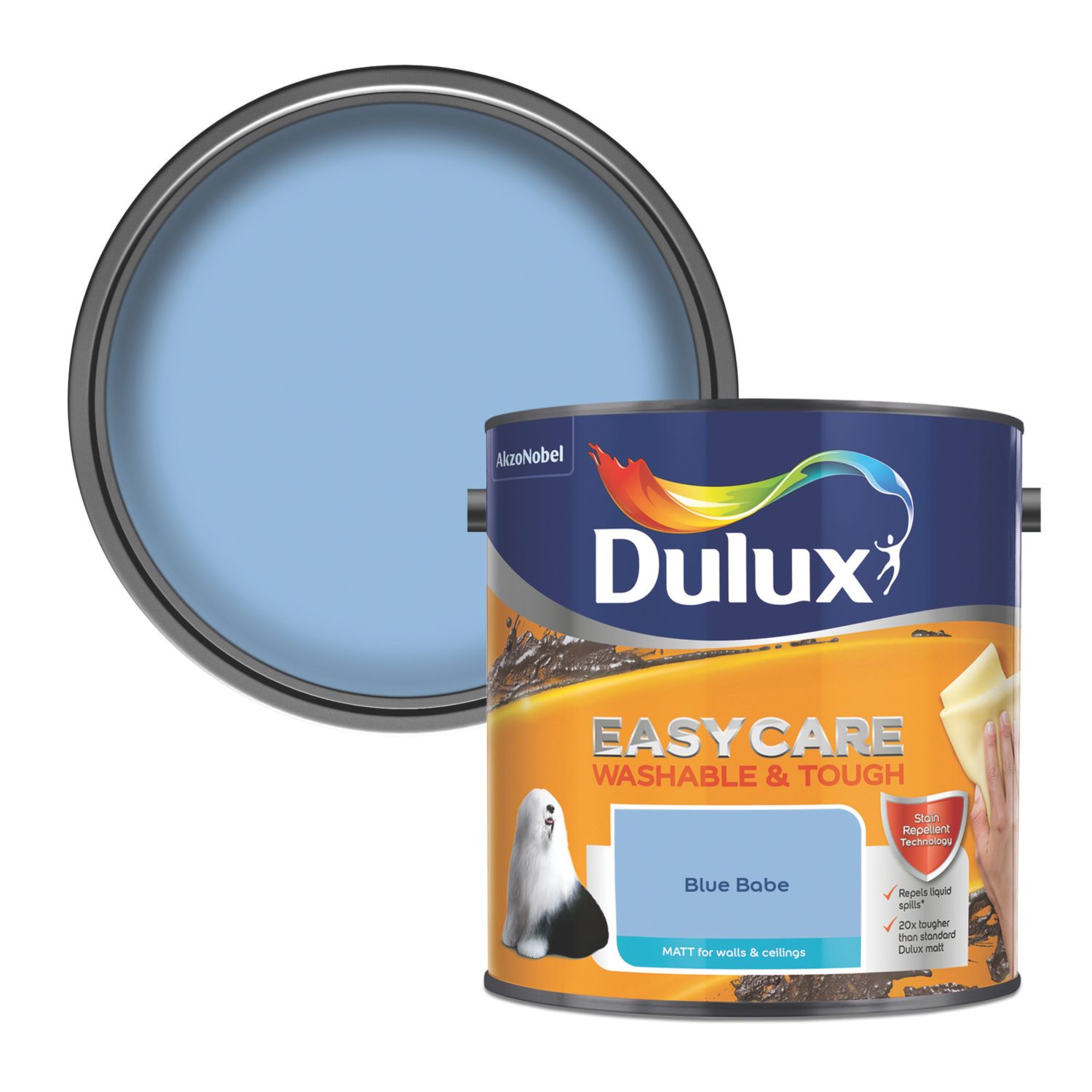 Dulux EasyCare Washable & Tough 2.5Ltr Blue Babe Matt Emulsion Paint (758GX)