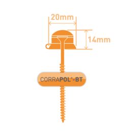 Corrapol-BT  Screw Cap Fixings Brown 60mm x 20mm 50 Pack