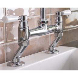 Streame by Abode ACT3021 Traditional Deck Mounted Bridge Mixer Chrome