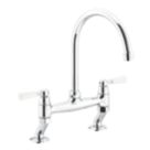 Streame by Abode ACT3021 Traditional Deck Mounted Bridge Mixer Chrome