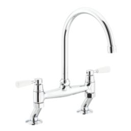 Streame by Abode ACT3021 Traditional Deck Mounted Bridge Mixer Chrome