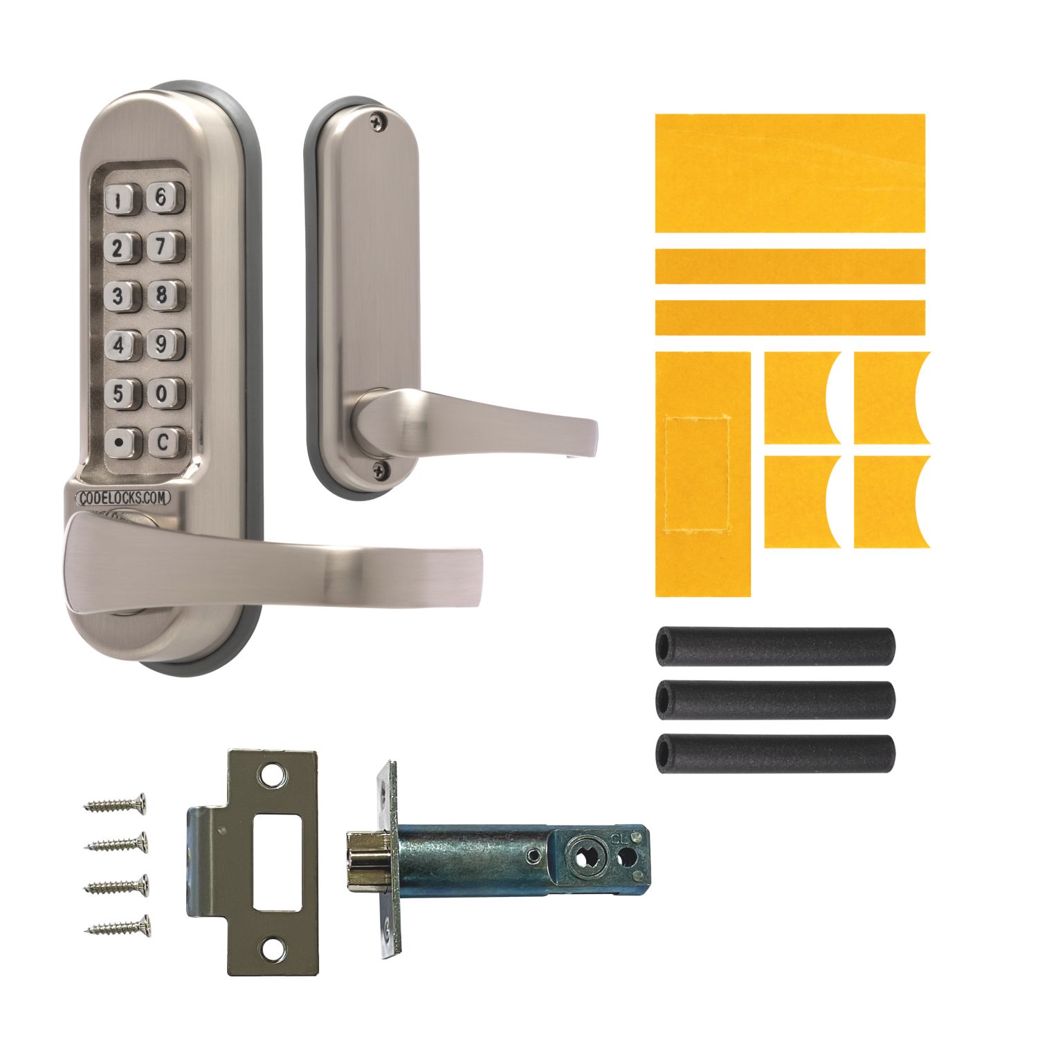 Codelocks Fire Rated Push-Button Lock & Mortice Latch with Code-Free Mode 72mm (758KK)