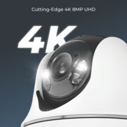 Reolink Argus A4KPTS2M64-UK Solar-Powered White Wireless 4K Indoor & Outdoor Dome WiFi Pan & Tilt Camera