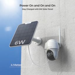 Reolink Argus A4KPTS2M64-UK Solar-Powered White Wireless 4K Indoor & Outdoor Dome WiFi Pan & Tilt Camera