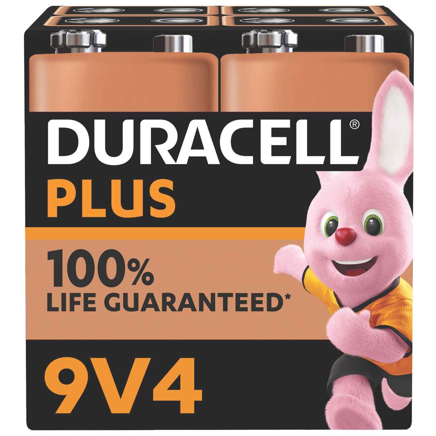 Duracell Plus 9V Alkaline Batteries 4 Pack (758RP)
