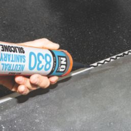 No Nonsense 830 Anti-Mould Neutral Sanitary Silicone Sealant Black 310ml - Screwfix