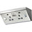 Knightsbridge  13A 2-Gang SP Switched Socket + 2.4A 2-Outlet Type A USB Charger Stainless Steel with Colour-Matched Inserts