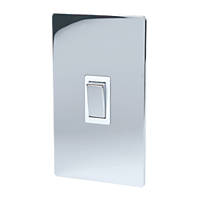 LAP  45A 2-Gang DP Cooker Switch Polished Chrome  with White Inserts