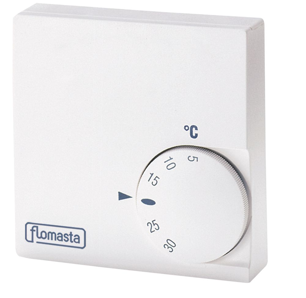 Flomasta -Channel Wired Bimetal Wired Thermostat - Screwfix