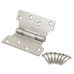 Smith & Locke  Satin Stainless Steel Grade 13 Fire Rated Parliament Hinges 102mm x 102mm 2 Pack