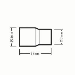 Flomasta  Copper End Feed Fitting Reducers F 15mm x M 22mm 20 Pack