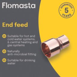 Flomasta  Copper End Feed Fitting Reducers F 15mm x M 22mm 20 Pack