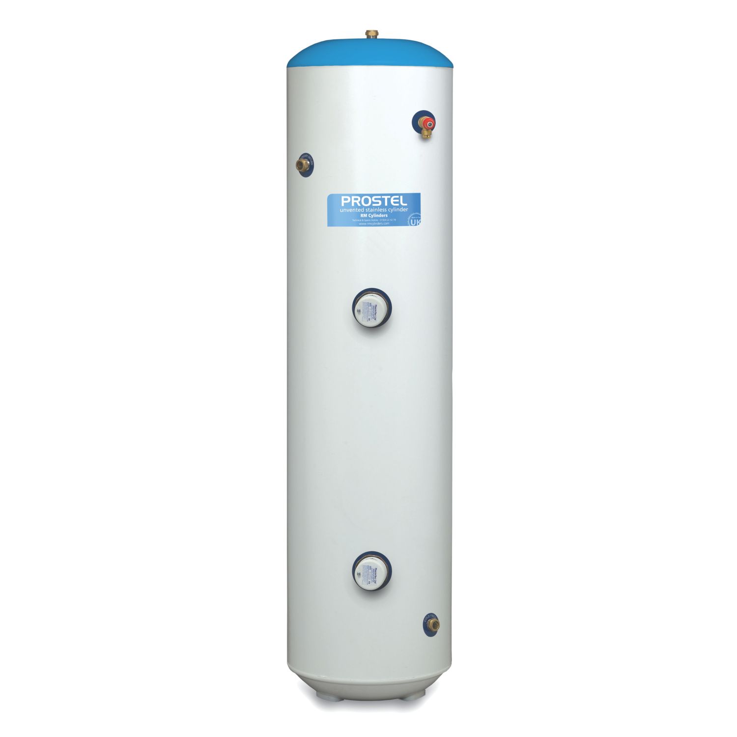 RM Cylinders Prostel Direct Slimline Unvented Hot Water Cylinder 180Ltr (7597F)
