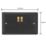 Varilight  13A 2-Gang SP Switched Socket + 4A 20W 2-Outlet Type A & C USB Charger Georgian Black with Black Inserts